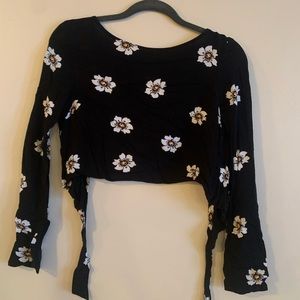 Kendall & Kylie Tie Back Crop Long Sleeve